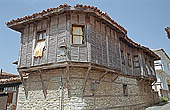 Nessebar - vernacular architecture of wooden houses of the typical Black Sea style 